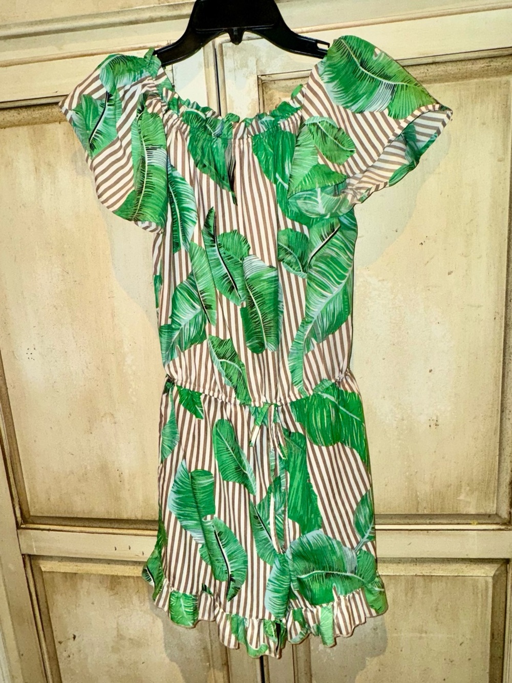 Green Banana Leaf On or Off-Shoulder Romper